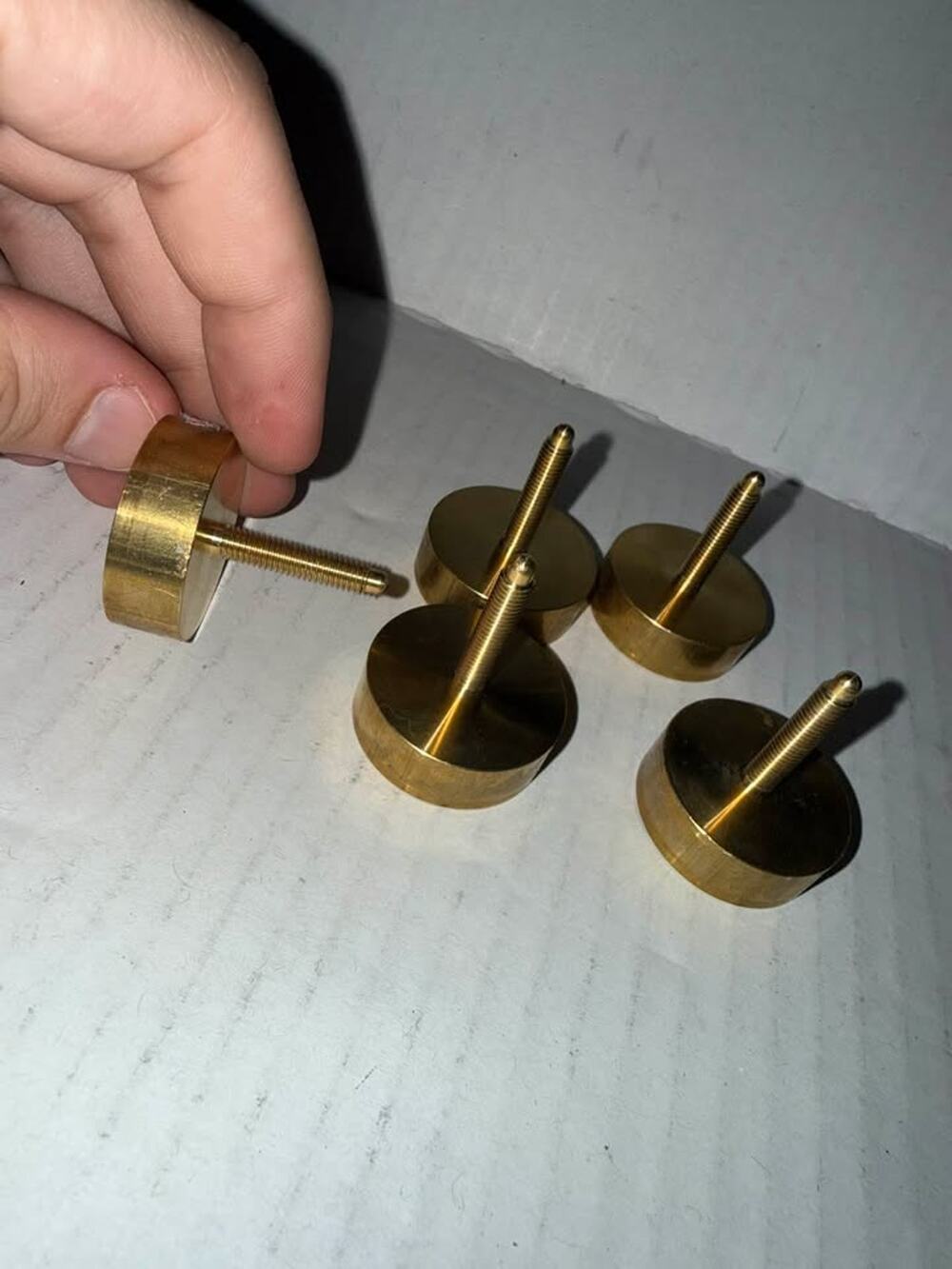 Solid Brass Door Knobs/Screws - Set of 5